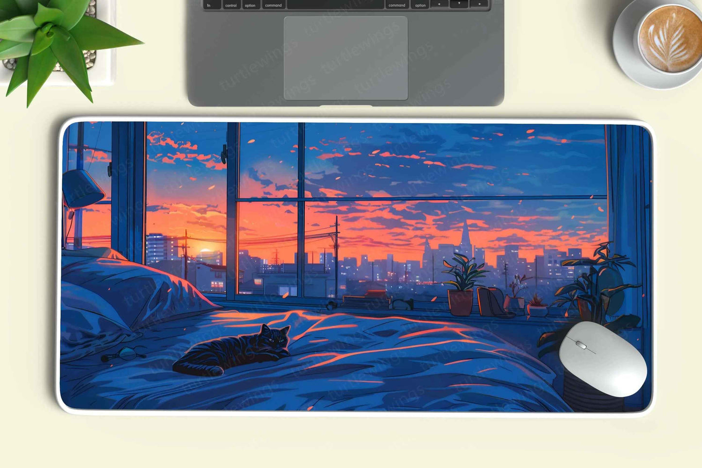 Blue Large Deskmat - Premium XL & XXL Gaming Mouse Pad - TURTLEWINGS