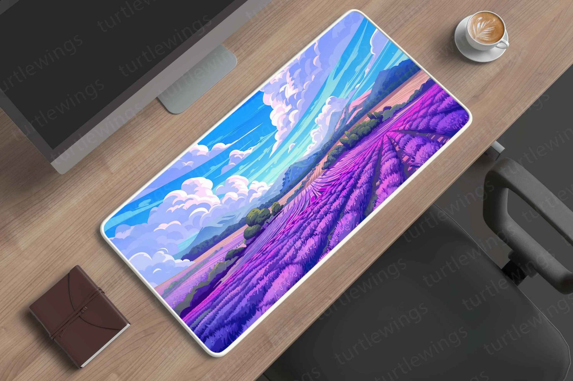 Lavender Large Deskmat - Premium XL & XXL Gaming Mouse Pad - TURTLEWINGS