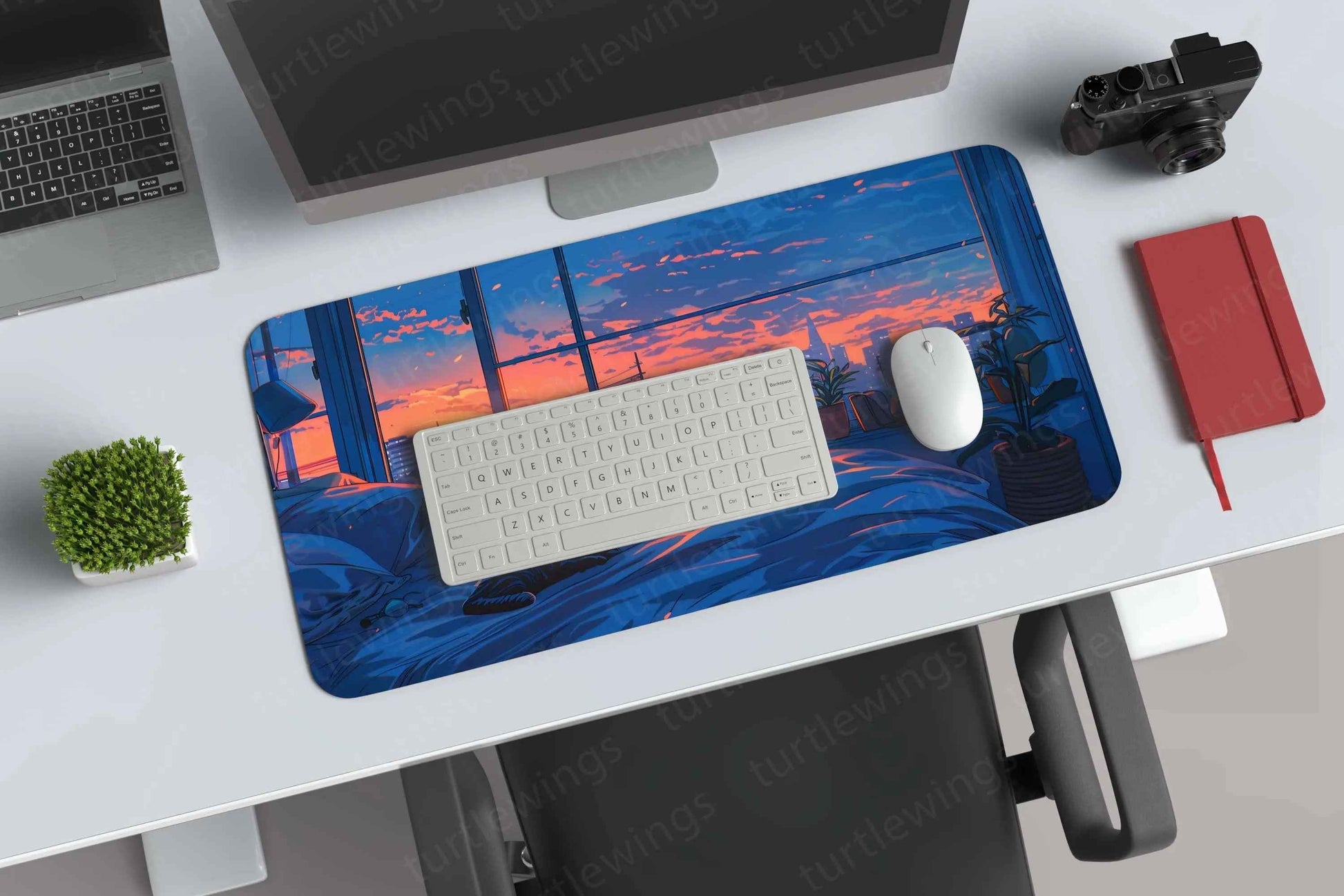Blue Large Deskmat - Premium XL & XXL Gaming Mouse Pad - TURTLEWINGS