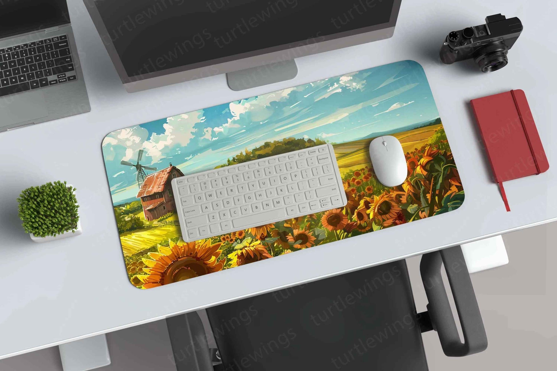 SunflowerField Large Deskmat - Premium XL & XXL Gaming Mouse Pad - TURTLEWINGS