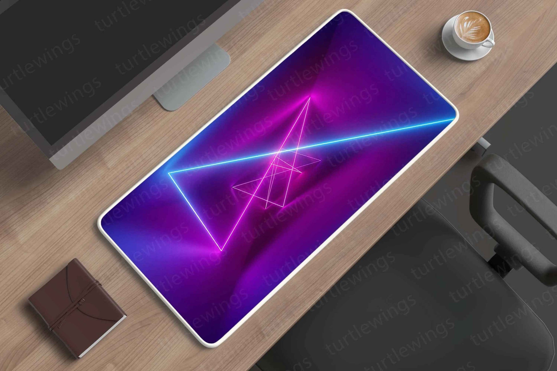abstract-neon-lights Deskmat - TURTLEWINGS