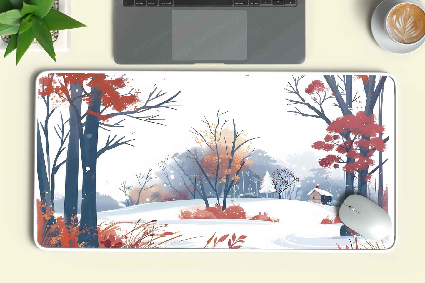 SnowyHill Large Deskmat - Premium XL & XXL Gaming Mouse Pad - TURTLEWINGS