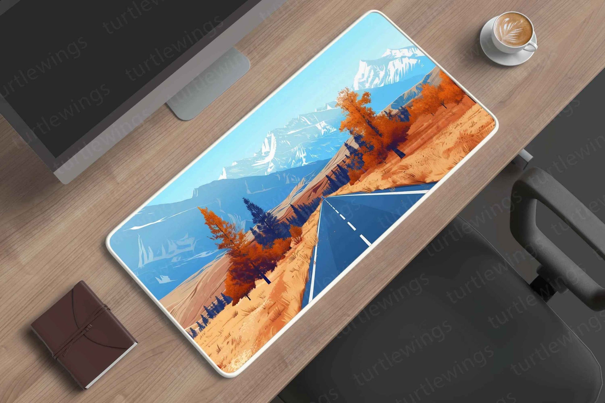 Mountains Large Deskmat - Premium XL & XXL Gaming Mouse Pad - TURTLEWINGS