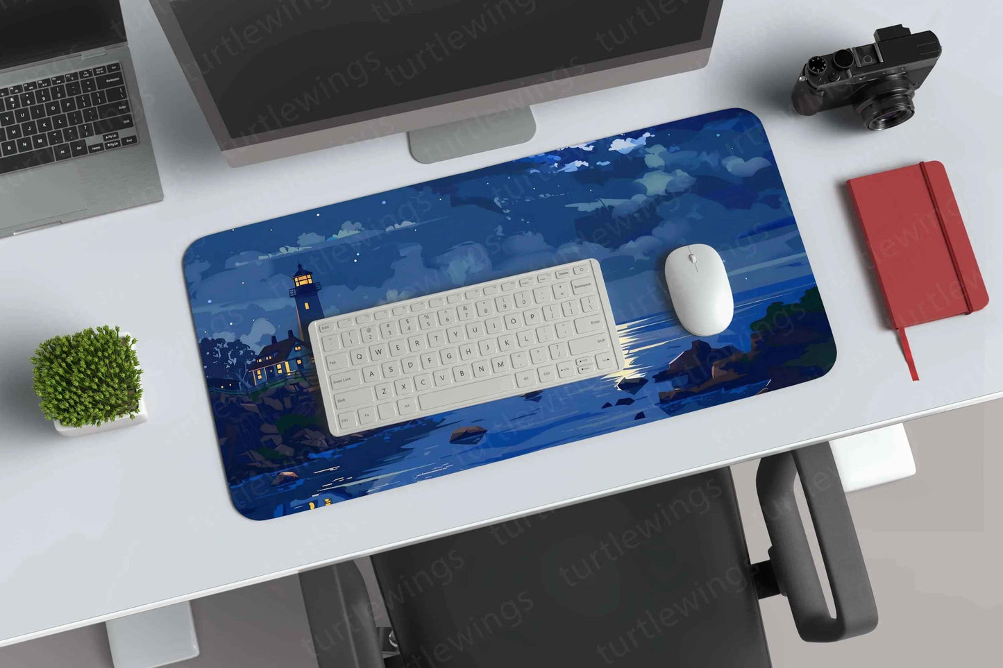 Lighthouse Large Deskmat - Premium XL & XXL Gaming Mouse Pad - TURTLEWINGS