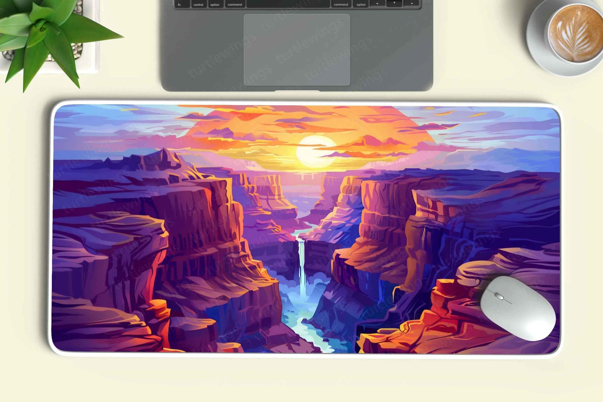 Waterfall Large Deskmat - Premium XL & XXL Gaming Mouse Pad - TURTLEWINGS