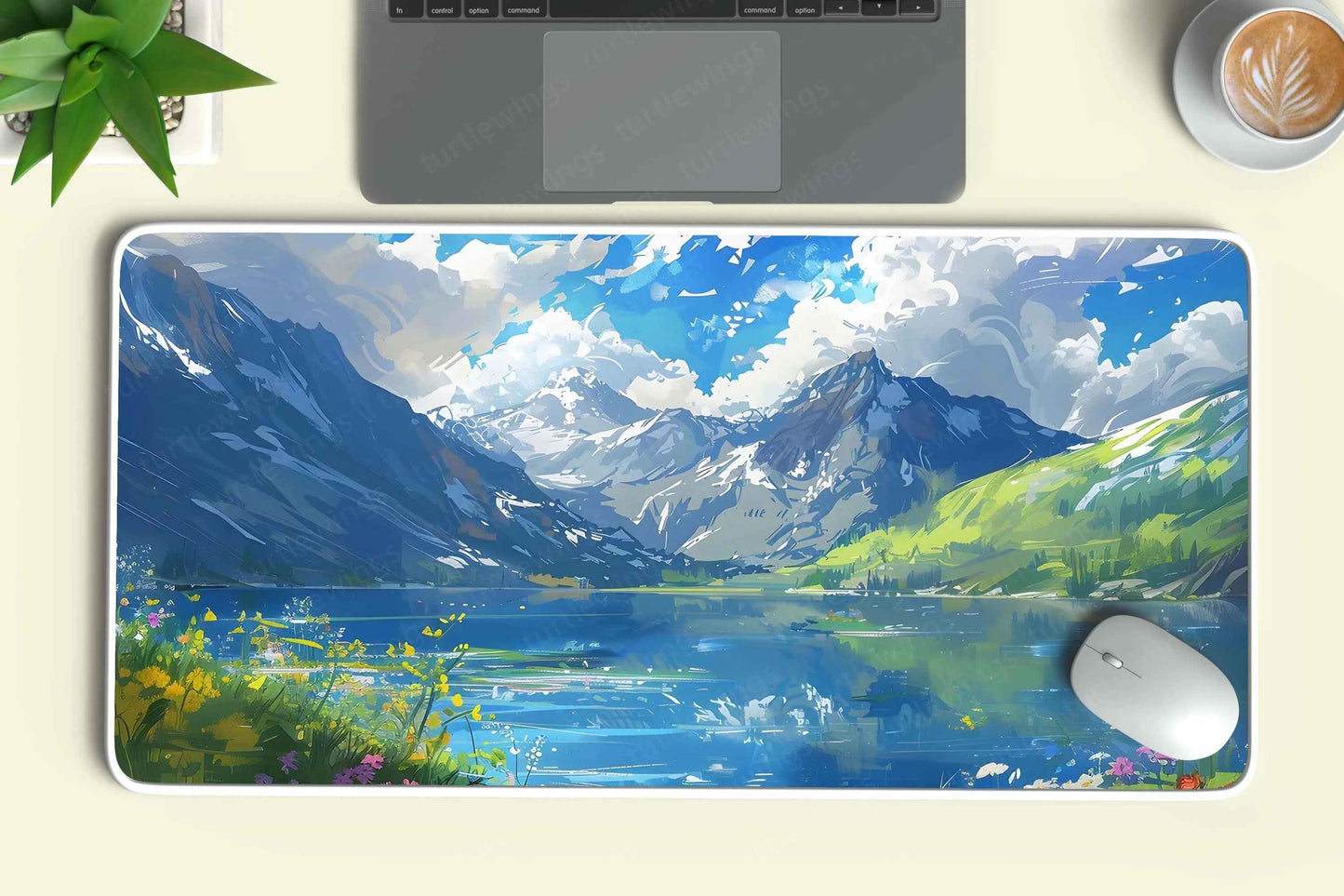 Lake And Mountains Large Deskmat - Premium XL & XXL Gaming Mouse Pad - TURTLEWINGS