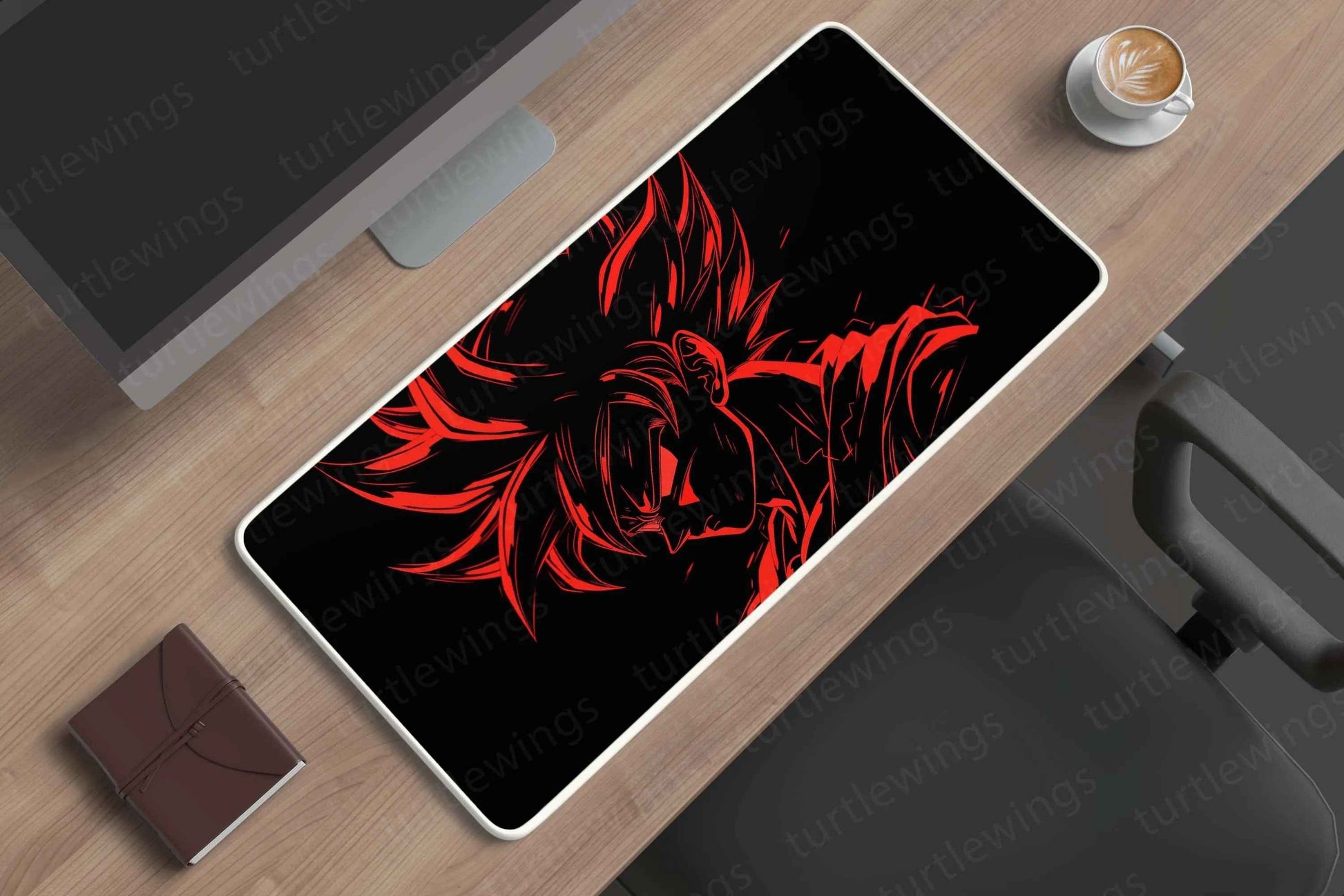 Goku-Red-outline Deskmat - TURTLEWINGS
