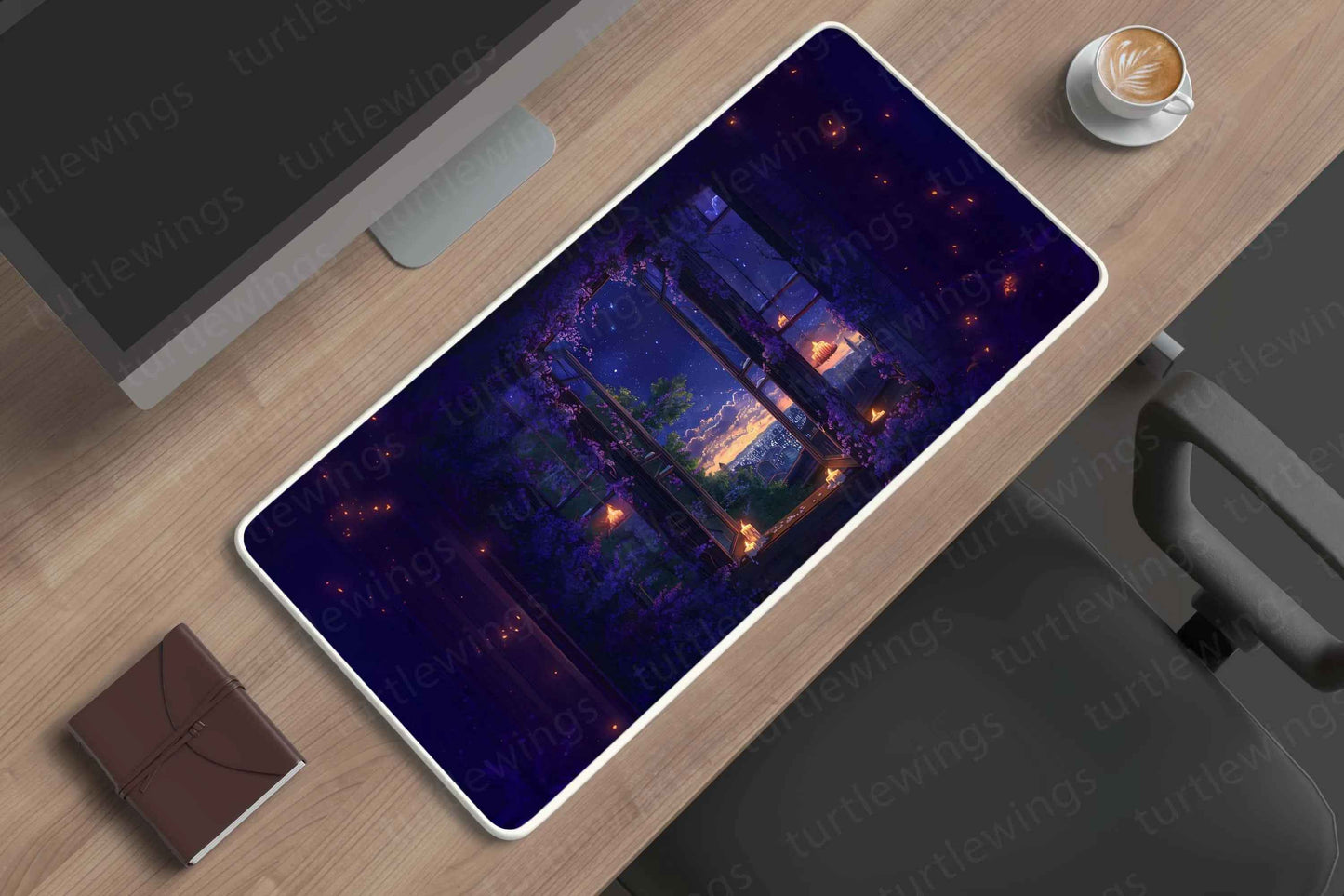 NightWindow Large Deskmat - Premium XL & XXL Gaming Mouse Pad - TURTLEWINGS