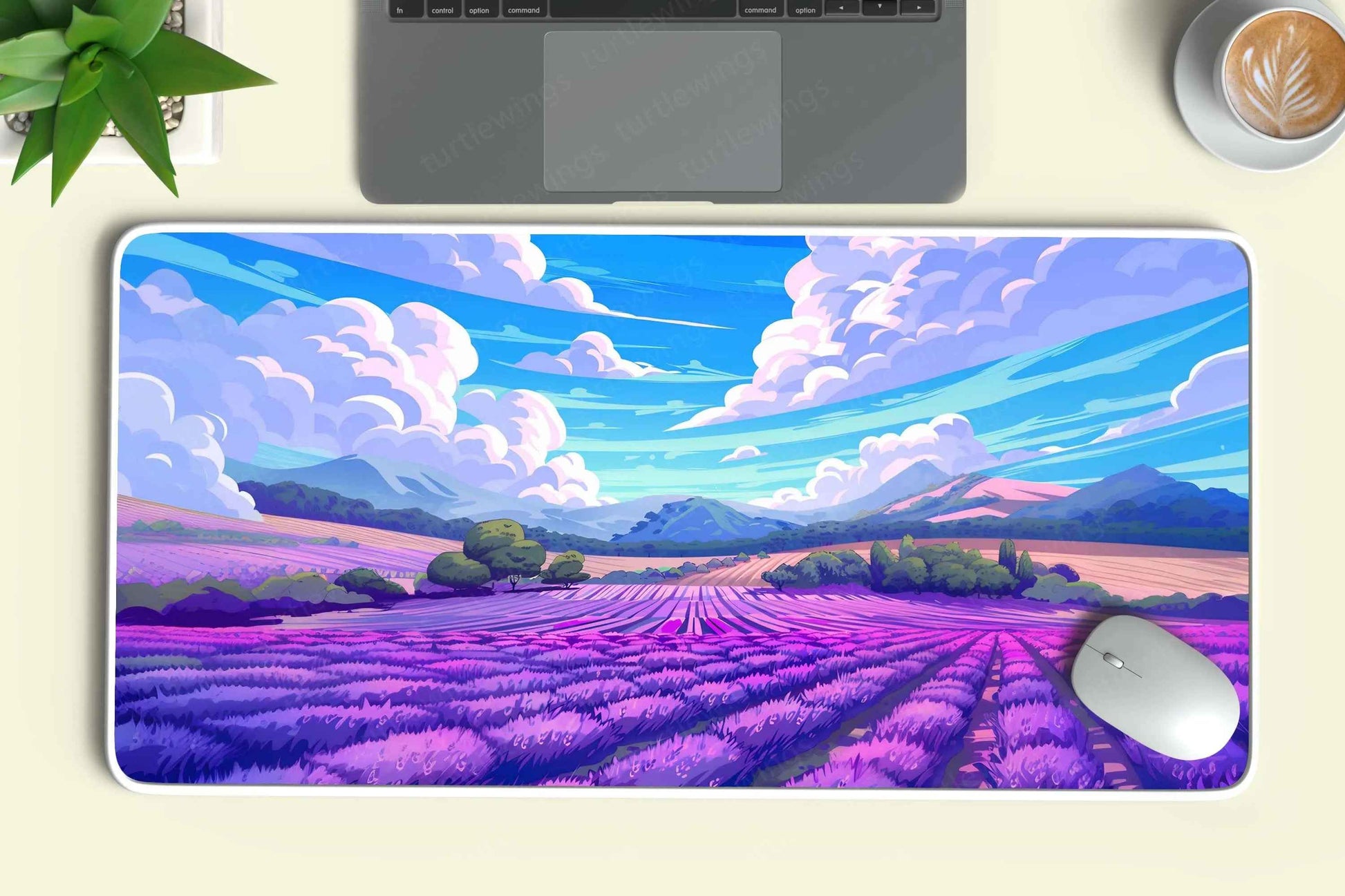 Lavender Large Deskmat - Premium XL & XXL Gaming Mouse Pad - TURTLEWINGS