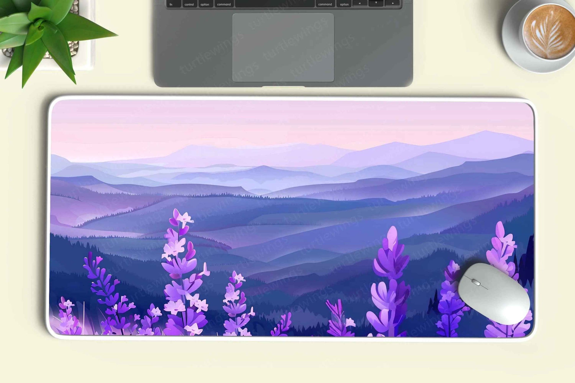 Lavenders Large Deskmat - Premium XL & XXL Gaming Mouse Pad - TURTLEWINGS