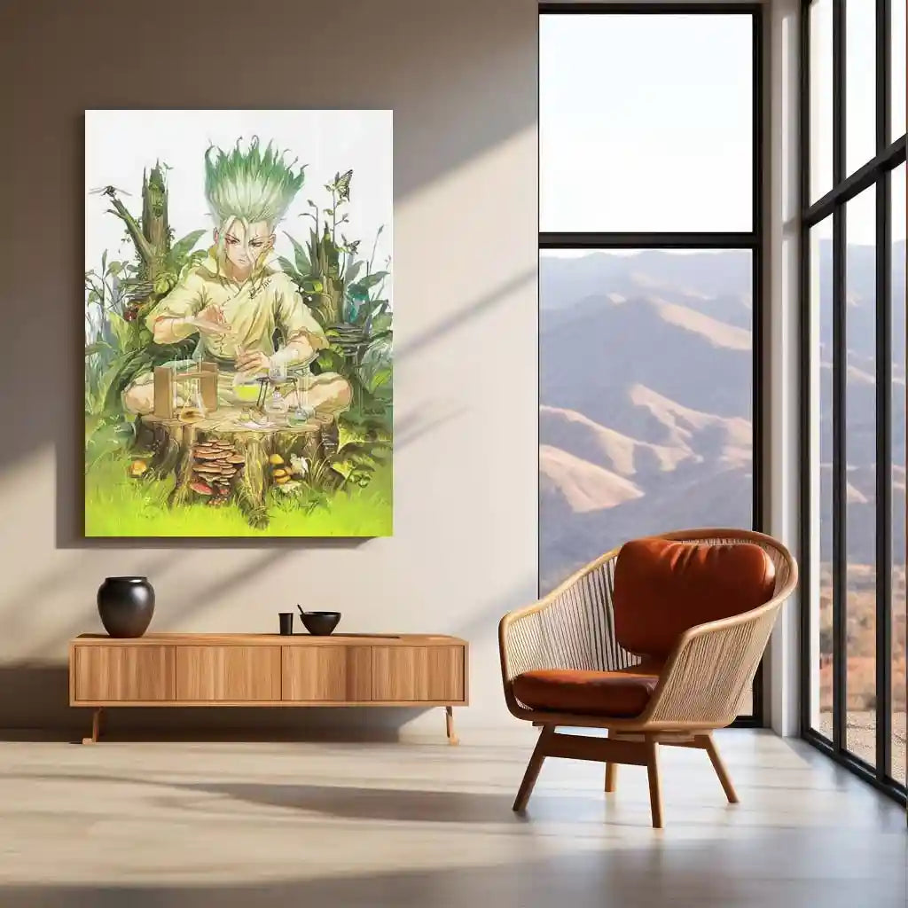Anime Metal Poster | Dr. Stone – Rebuild the World | Science Mindset Metal Frame Ingenuity • Knowledge • Human Progress Wall Art - TURTLEWINGS