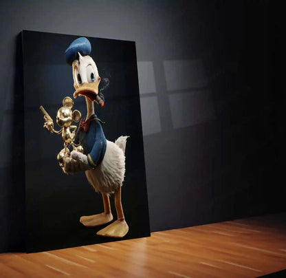 Golden Icons – Tom & Jerry × Donald Duck × Bugs Bunny Metal Poster Set of 3 | Classic Cartoon Legends | Luxury Pop Art Frames - TURTLEWINGS