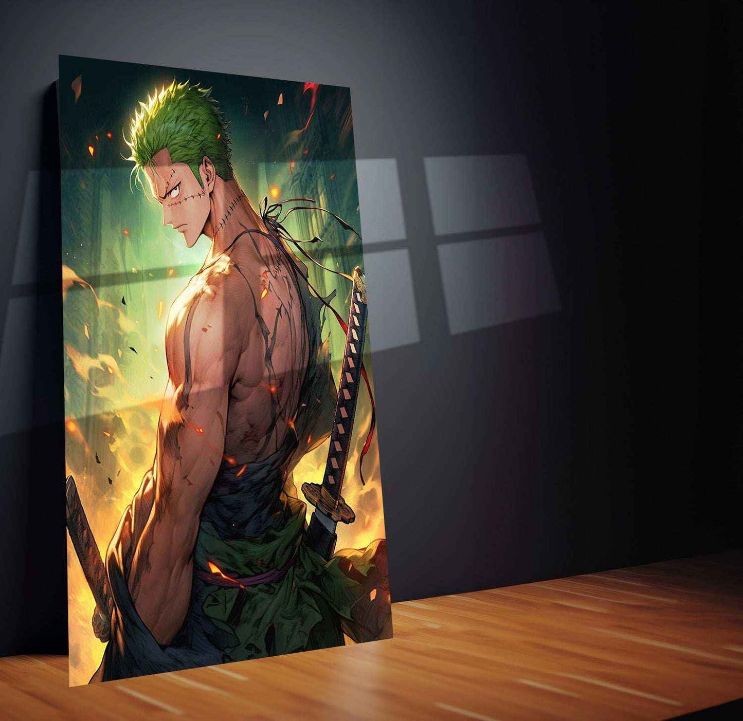 Roronoa Zoro Metal Poster | One Piece Swordsman Wall Art | Anime Warrior Print - TURTLEWINGS