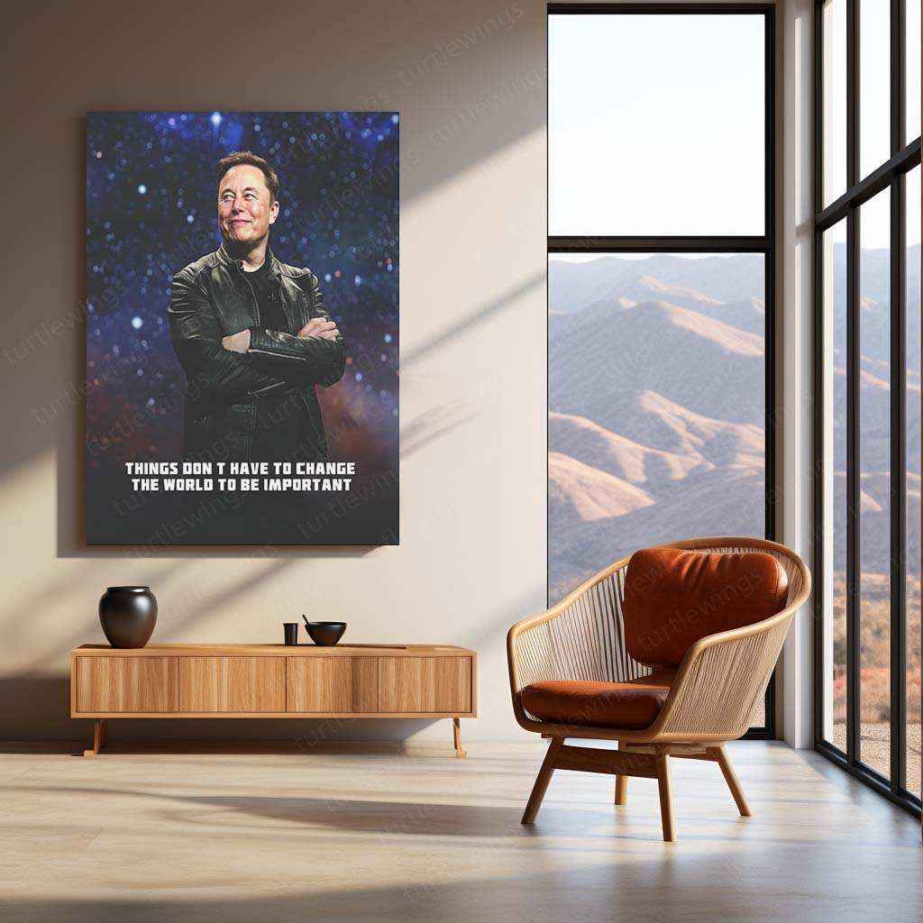 Elon Musk Metal Poster | Visionary Entrepreneur Wall Art | Innovator & Tech Leader Decor - TURTLEWINGS