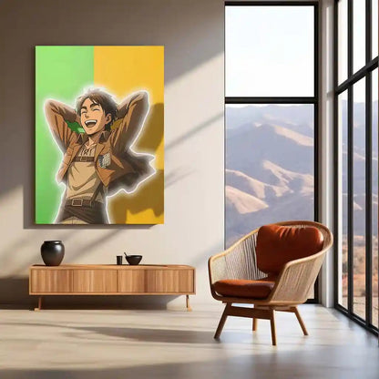 Eren Yeager Neon LED Frame | Attack on Titan Anime Wall Art | Freedom Aesthetic Decor - TURTLEWINGS