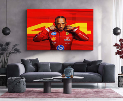 F1 25 – Lewis Hamilton Metal Frame | Formula 1 Legend Wall Art | Racing-Inspired Poster for Fans & Gamers - TURTLEWINGS