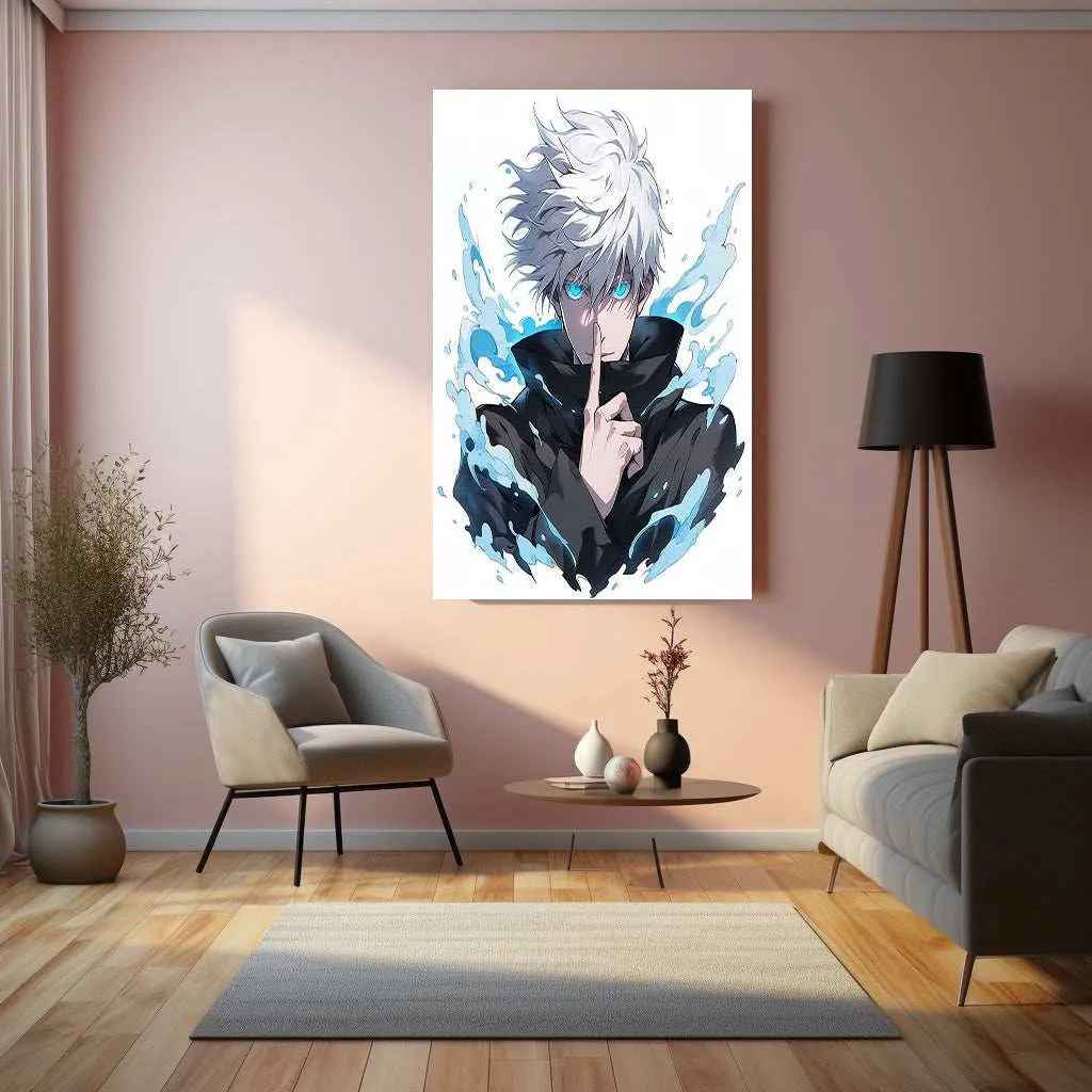 Satoru Gojo Metal Poster | Jujutsu Kaisen Anime Wall Art | Limitless Sorcerer - TURTLEWINGS