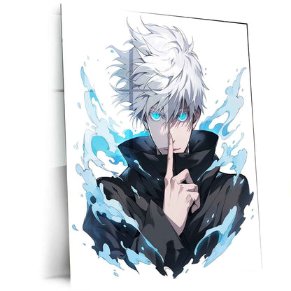 Satoru Gojo Metal Poster | Jujutsu Kaisen Anime Wall Art | Limitless Sorcerer - TURTLEWINGS