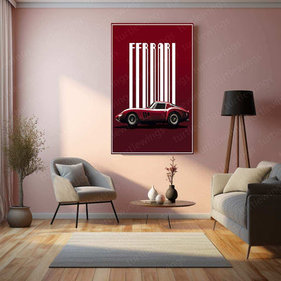 Ferrari F40 Metal Poster | Legendary Supercar Wall Art | Classic Automotive Design - TURTLEWINGS