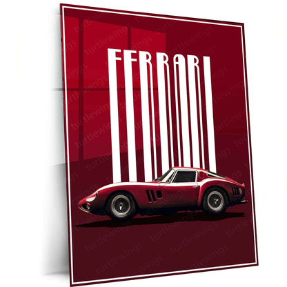 Ferrari F40 Metal Poster | Legendary Supercar Wall Art | Classic Automotive Design - TURTLEWINGS