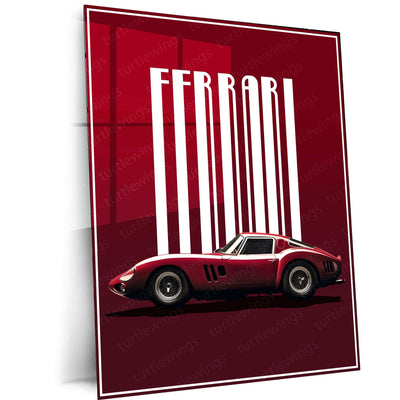 Ferrari F40 Metal Poster | Legendary Supercar Wall Art | Classic Automotive Design - TURTLEWINGS