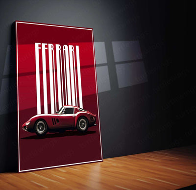Ferrari F40 Metal Poster | Legendary Supercar Wall Art | Classic Automotive Design - TURTLEWINGS