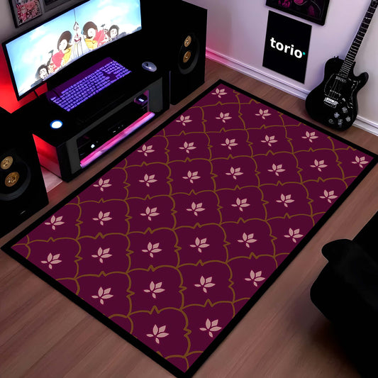 Floral Buta Motif Area Flat Rug | Elegant Paisley & Bloom Floor Mat | Vintage Ethnic Decorative Flat Rug for Living Room, Traditional Home & Bedroom Decor