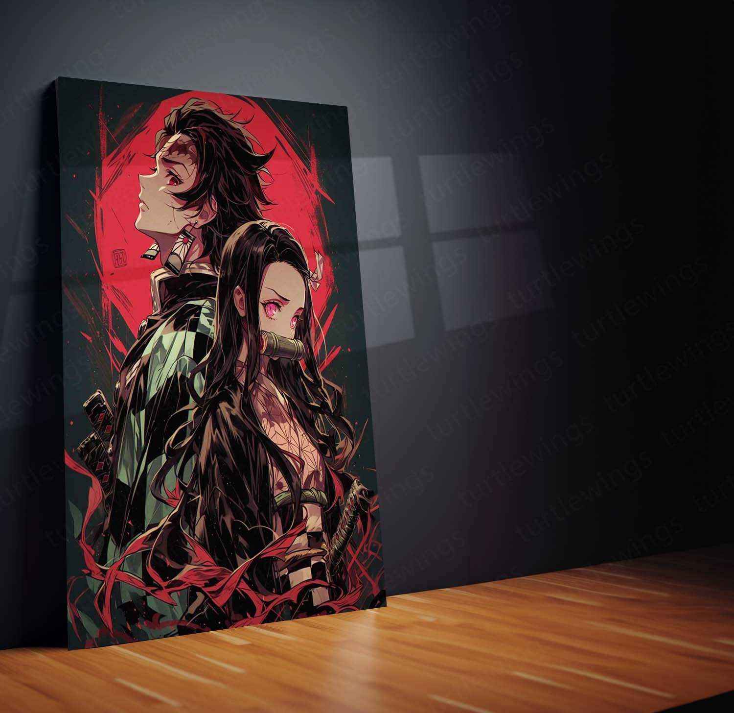 Tanjiro & Nezuko Metal Poster – Demon Slayer Anime Wall Art - TURTLEWINGS