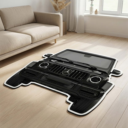 Mercedes G-Wagon Front View Floor Mat | Anti-Slip 3mm Absorbent Luxury SUV Design Flat Rug | Easy Clean Waterproof Floor Mat for Home, Office & Garage