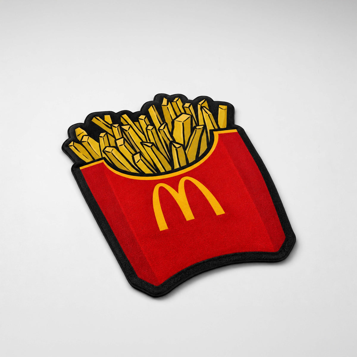 McDonald's French Fries Cut-out Flat Rug | Iconic Fast Food Inspired Flat Rug | Fun Snack-Themed Room Decor