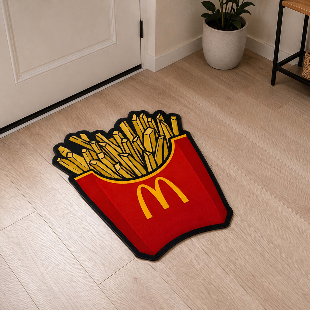McDonald's French Fries Cut-out Flat Rug | Iconic Fast Food Inspired Flat Rug | Fun Snack-Themed Room Decor