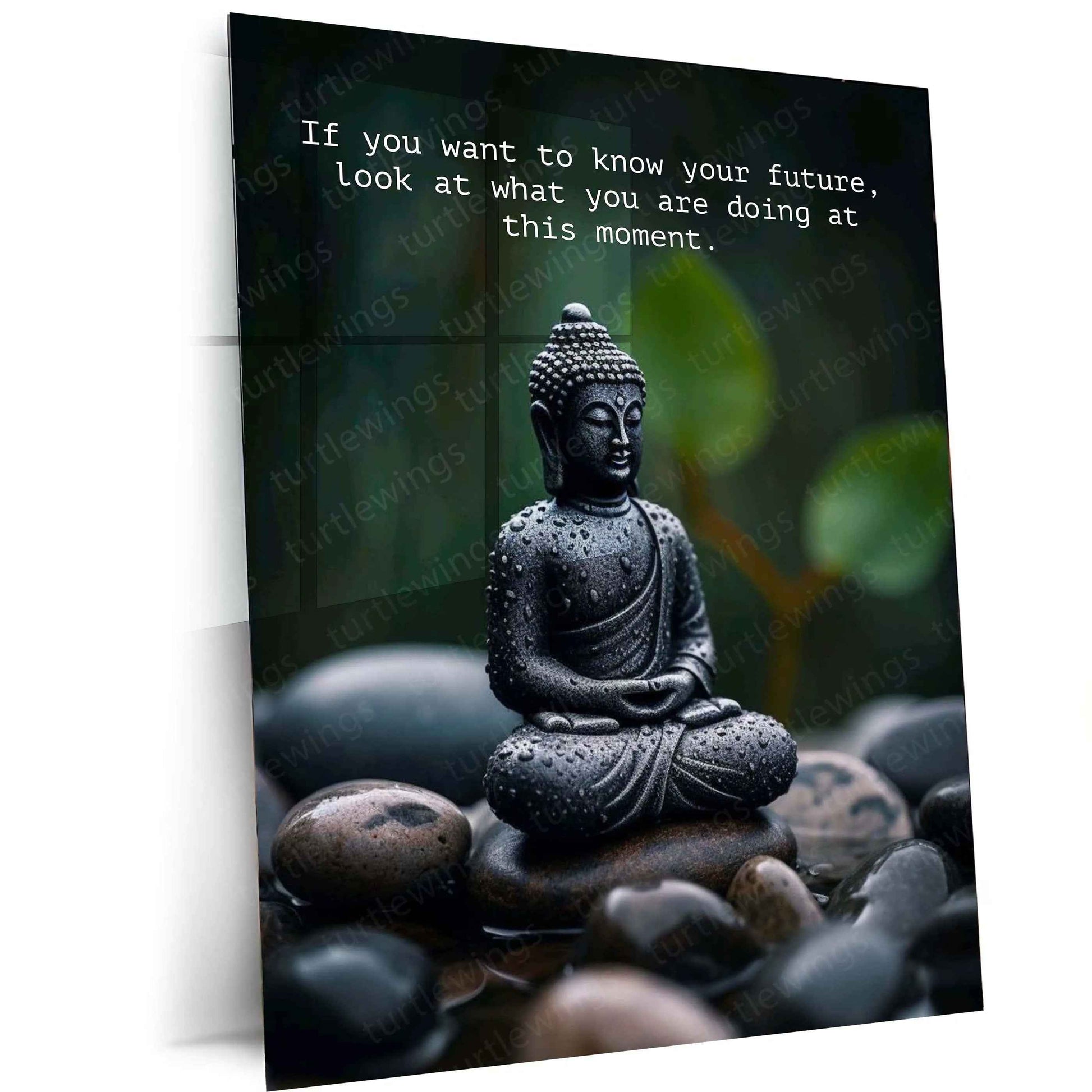 Gautam Buddha Metal Poster – Spiritual Wall Art 1 - TURTLEWINGS