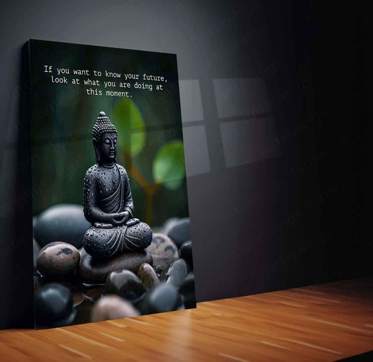 Gautam Buddha Metal Poster – Spiritual Wall Art 1 - TURTLEWINGS