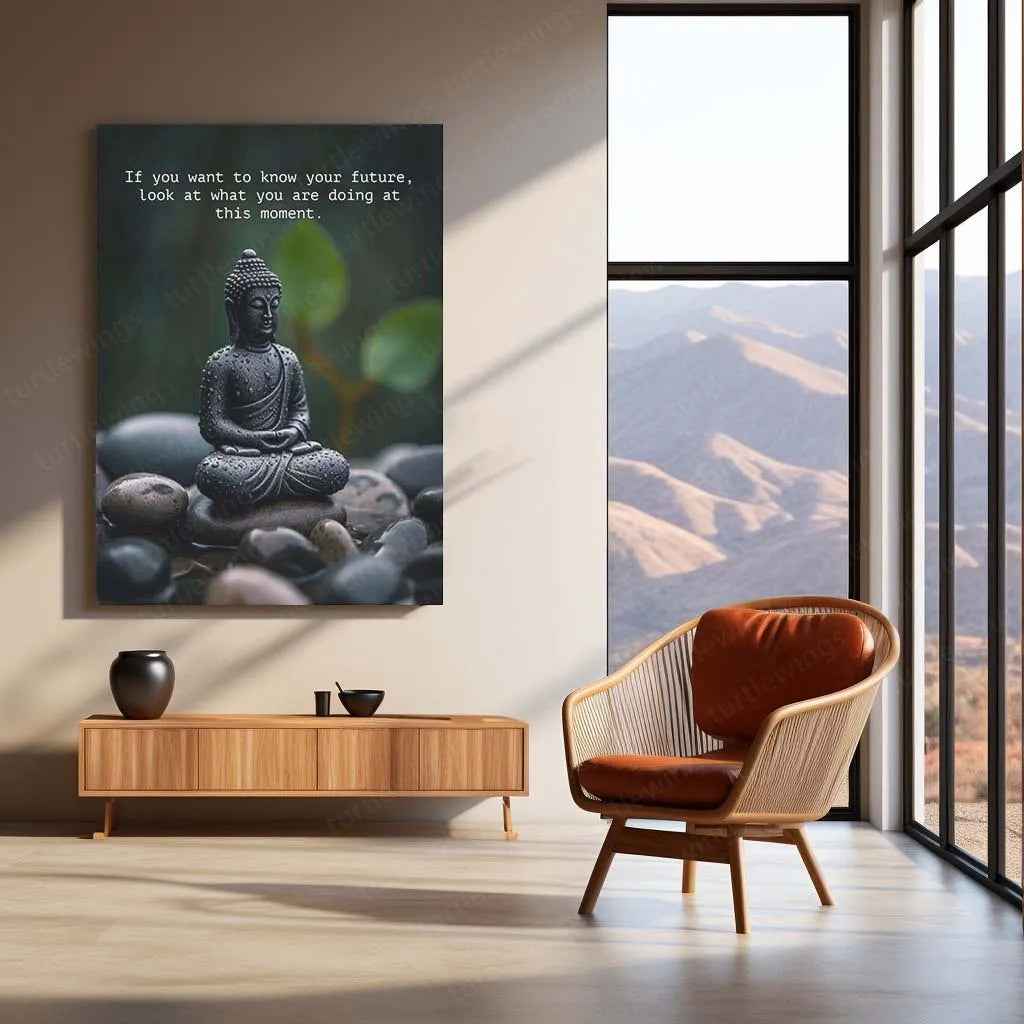 Gautam Buddha Metal Poster – Spiritual Wall Art 1 - TURTLEWINGS