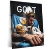 Messi GOAT Crown Metal Poster | World Champion Football Legend Wall Art | Premium Sports Metal Print