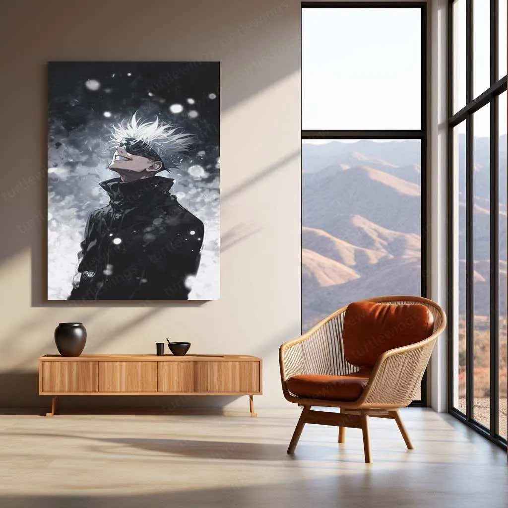 Gojo Satoru Metal Poster – Iconic Jujutsu Kaisen Character Art | Powerful Anime Wall Decor - TURTLEWINGS