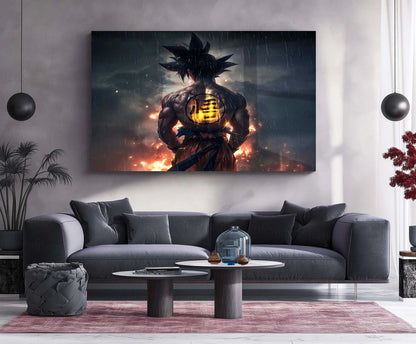 Anime Metal Poster | Goku – Face Your Destiny | Dragon Ball Anime Metal Frame | Legendary Saiyan Wall Art - TURTLEWINGS