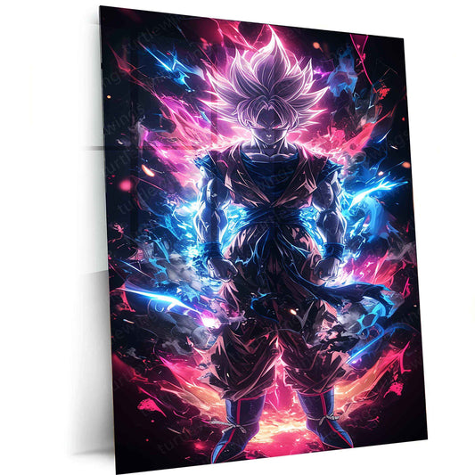Goku Metal Poster – Iconic dbz Art | Powerful Super Saiyan Wall Decor 2 - TURTLEWINGS