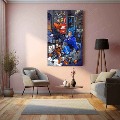 Goku x Vegeta Metal Poster – Ultimate dbz Rivalry Art | Saiyan Power Wall Decor - TURTLEWINGS