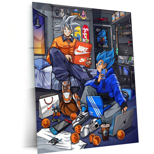 Goku x Vegeta Metal Poster – Ultimate dbz Rivalry Art | Saiyan Power Wall Decor - TURTLEWINGS