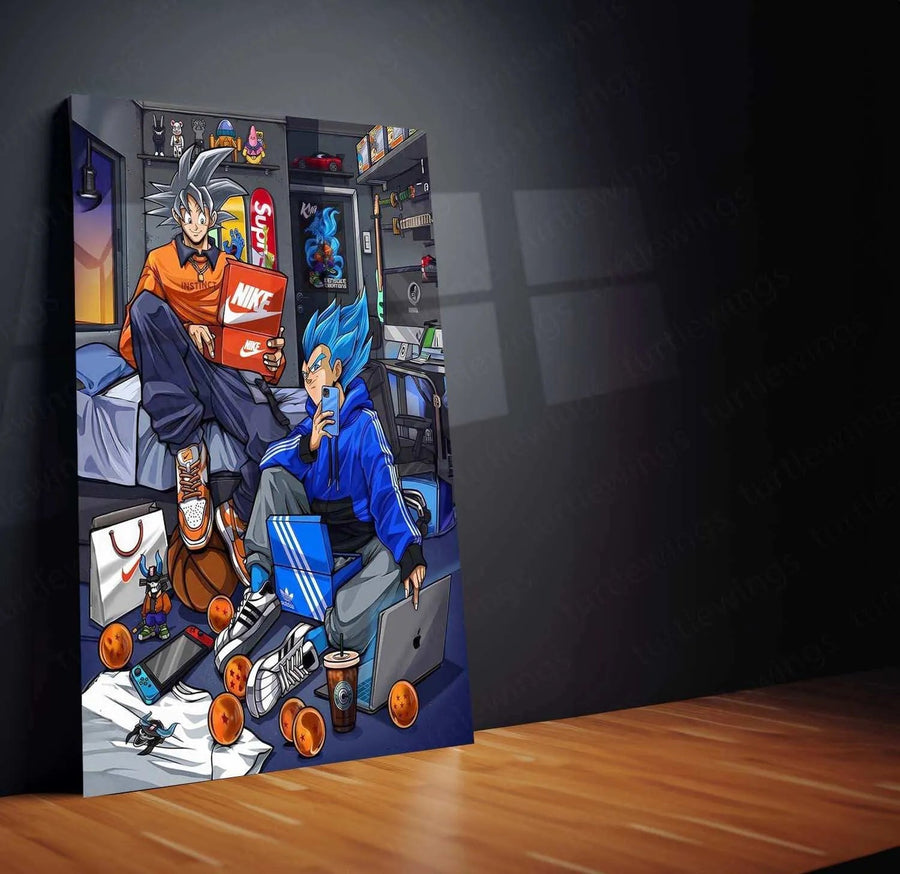 Goku x Vegeta Metal Poster – Ultimate dbz Rivalry Art | Saiyan Power Wall Decor - TURTLEWINGS 