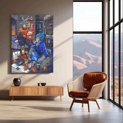 Goku x Vegeta Metal Poster – Ultimate dbz Rivalry Art | Saiyan Power Wall Decor - TURTLEWINGS