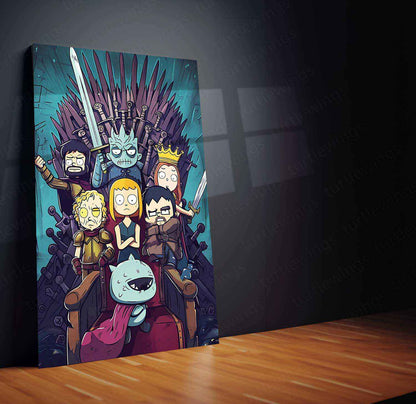 Game of Thrones Cartoon-style Wall Art – Adventure Time Inspired, Iconic Characters - TURTLEWINGS