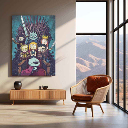 Game of Thrones Cartoon-style Wall Art – Adventure Time Inspired, Iconic Characters - TURTLEWINGS
