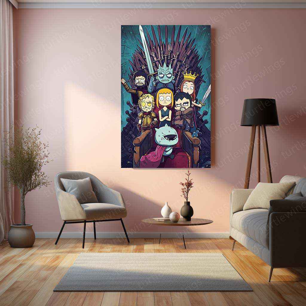 Game of Thrones Cartoon-style Wall Art – Adventure Time Inspired, Iconic Characters - TURTLEWINGS