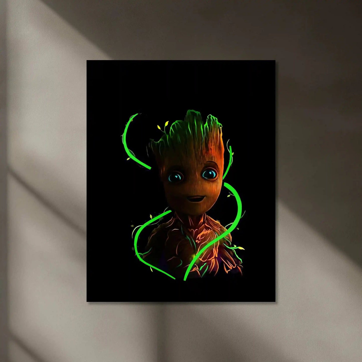 Groot Neon LED Metal Poster â Marvel Guardians of the Galaxy Wall Art - TURTLEWINGS