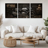 Bike Metal Poster Set of 3 | Royal Enfield Continental GT 650 Café Racer Triptych Wall Art