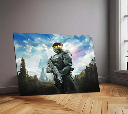Halo – Campaign Evolved | Legendary Sci-Fi Gaming Metal Frame | Epic Spartan Wall Art - TURTLEWINGS