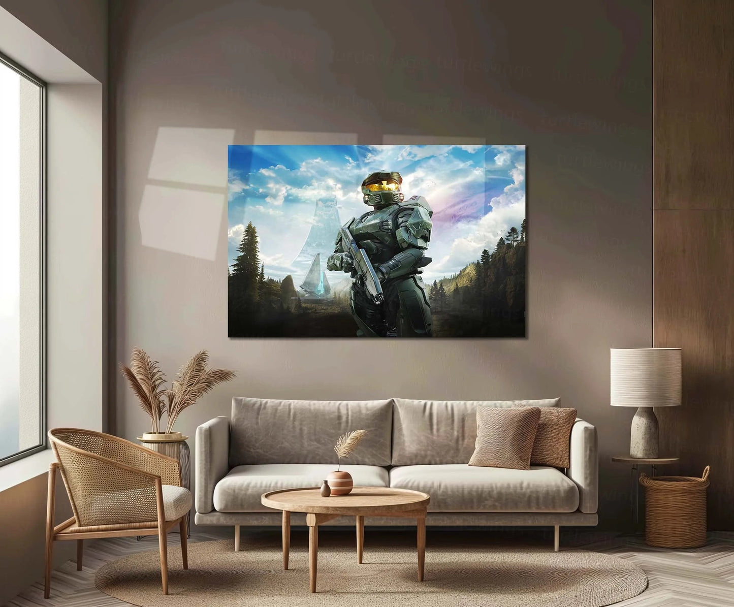 Halo – Campaign Evolved | Legendary Sci-Fi Gaming Metal Frame | Epic Spartan Wall Art - TURTLEWINGS
