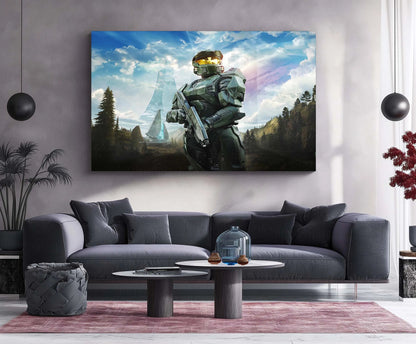 Halo – Campaign Evolved | Legendary Sci-Fi Gaming Metal Frame | Epic Spartan Wall Art - TURTLEWINGS
